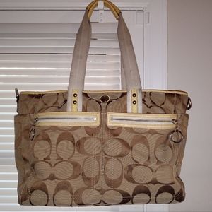 Coach signature brown and beige diaper bag